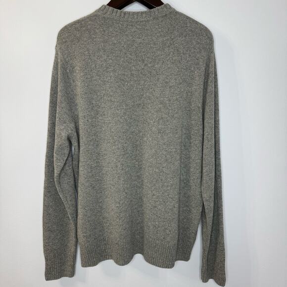 J. Crew Rugged Men's XL Merino Wool Blend Gray Heather Crewneck Sweater Preppy - Picture 5 of 7